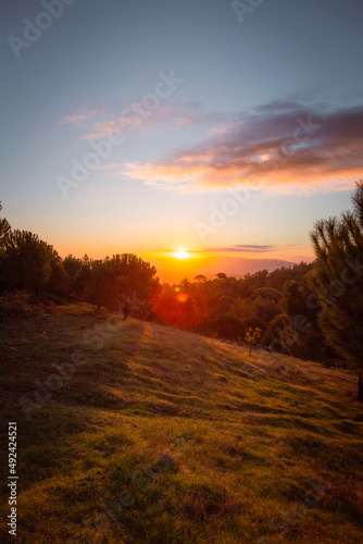 sunset over the mountain