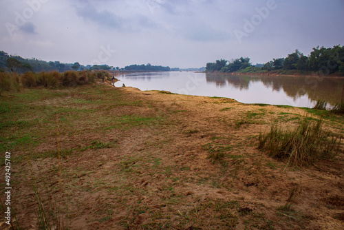 So called grand canyon of Bengal, Gangani, Garhbeta of West Bengal in India. This is a narrow path in Gangani towards river Kanshaboti photo