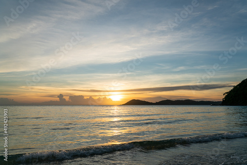 Beautiful sunset in Koh Samet Island  Famous Tourist destination in Rayong  eastern Thailand