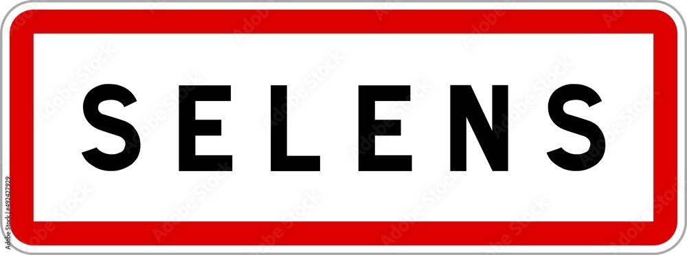 Panneau entrée ville agglomération Selens / Town entrance sign Selens Panneau entrée ville agglomération Selens / Town entrance sign Selens