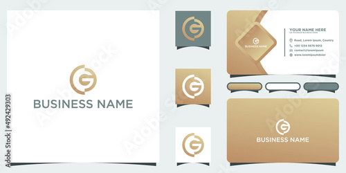 Letter Cg or Og monogram logo template with business card design