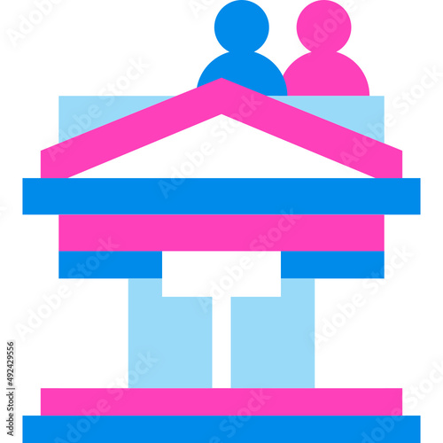 census office flat icon