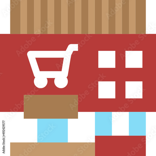 supermarket flat icon illustration