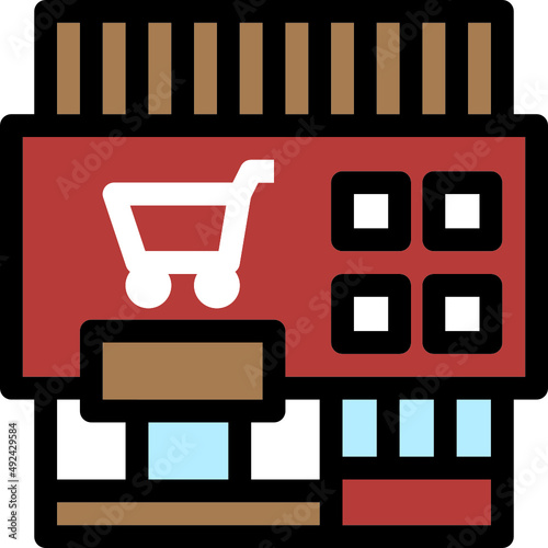 supermarket filled outline icon