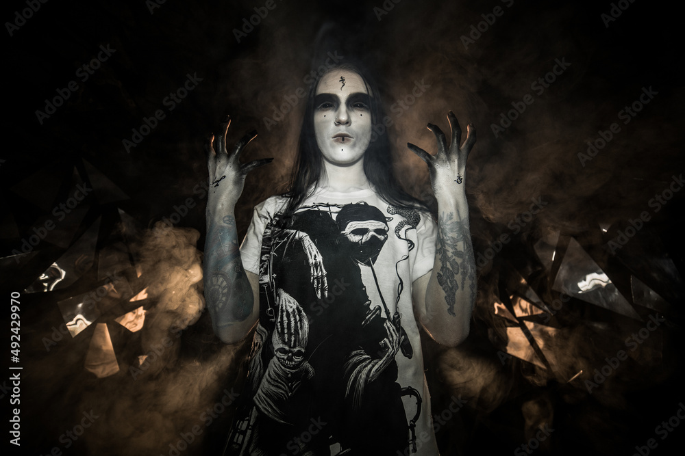 the sorceress stands in the smoke. voodoo rite the sorceress stands in the smoke. voodoo rite