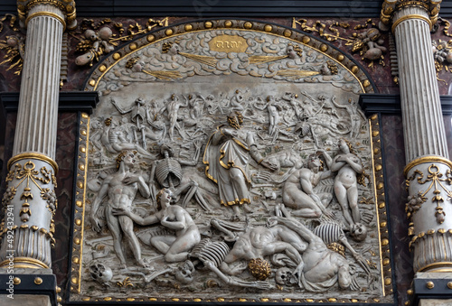  Ezekiel's vision at the epitaph of Edward Blemke in St. Mary's Basilica in Gdansk. Poland photo