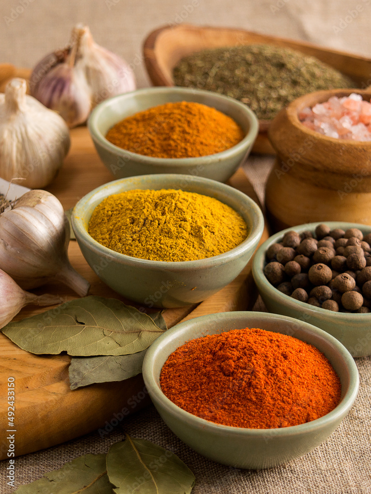 spices for cooking delicious meat and vegetable dishes. spices for cooking delicious meat and vegetable dishes.