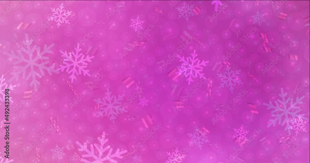 4K looping light pink flowing video in Xmas style. Quality abstract video with colorful Christmas symbols. Flicker for video designers. 4096 x 2160, 30 fps. 4K looping light pink flowing video in Xmas style. Quality abstract video with colorful Christmas symbols. Flicker for video designers. 4096 x 2160, 30 fps.