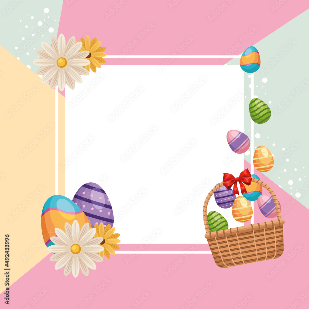 eggs painted in basket eggs painted in basket