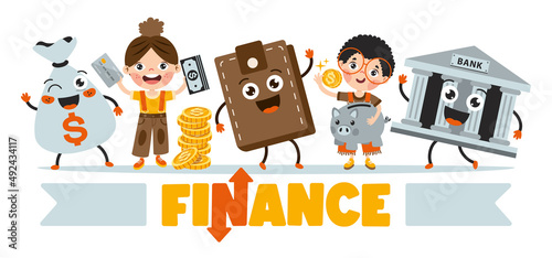 Cartoon Drawing For Economy And Finance