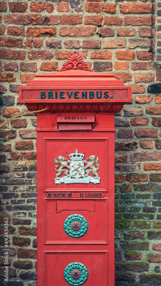 Red post box in Deventer The Netherlands Red post box in Deventer The Netherlands