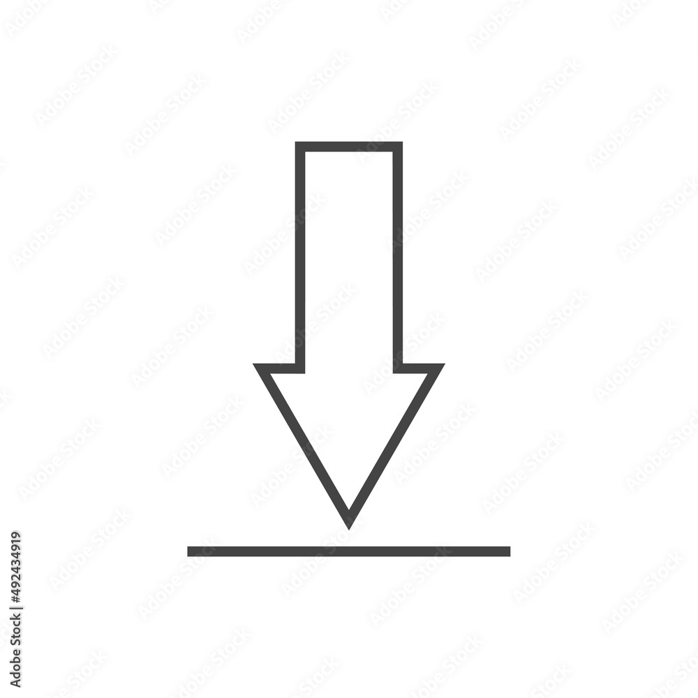 Download vector icon, install symbol. Vector icon on white isolated background. Layers grouped for easy editing illustration. For your design.