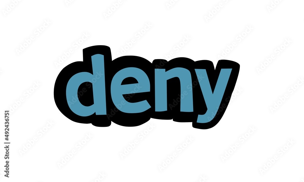 DENY writing vector design on white background DENY writing vector design on white background