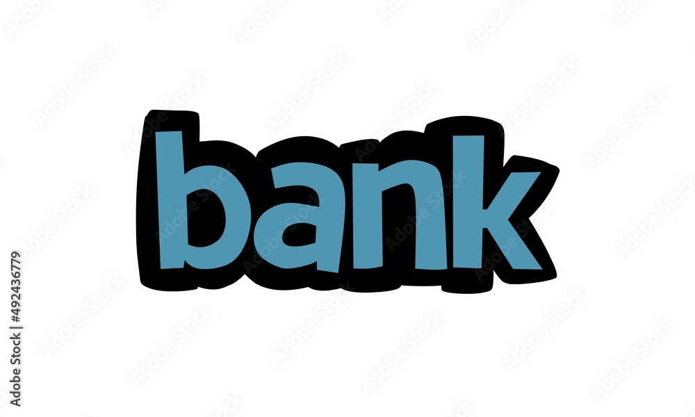 BANK writing vector design on white background BANK writing vector design on white background