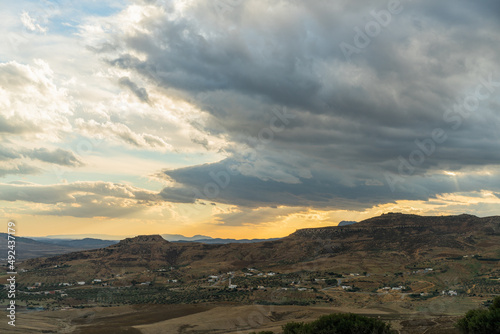 view of Zaghouan mountain in north Tunisia  -Zaghouan governorate - Tunisia  photo