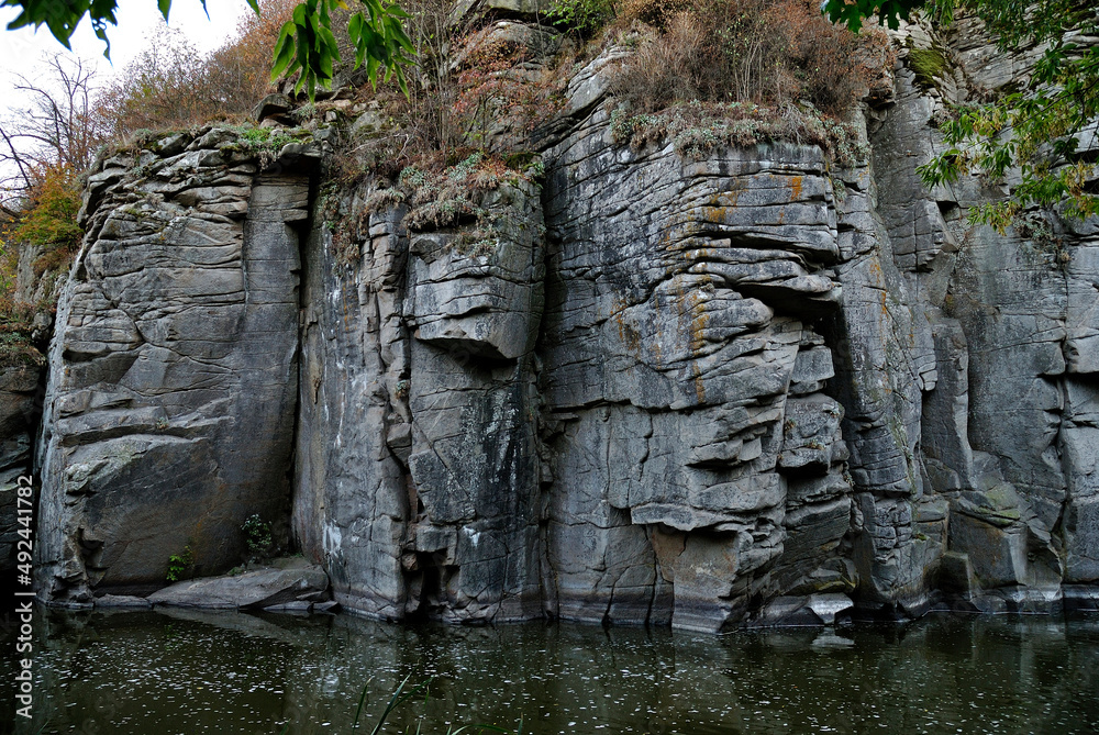 canyon in Buki autumn river stone Ukraine