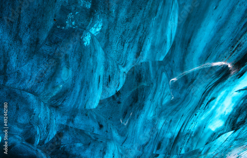 The Ice Cave in Iceland. Crystal Ice Cave. Vatnajokull National Park. Inside ...