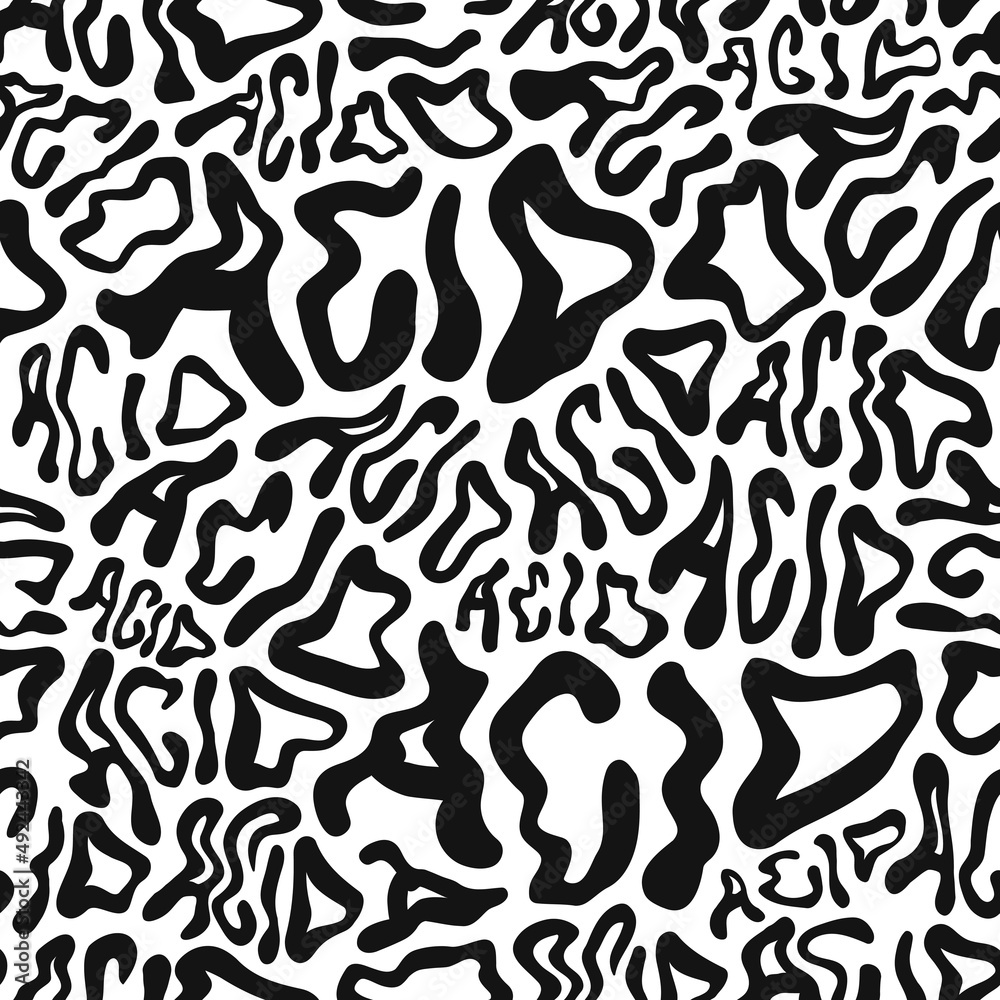 Deformed wavy acid word seamless pattern  graphic character  ,surreal,acid,trippy lettering seamless pattern wallpaper  print concept Stock Vector | Adobe Stock