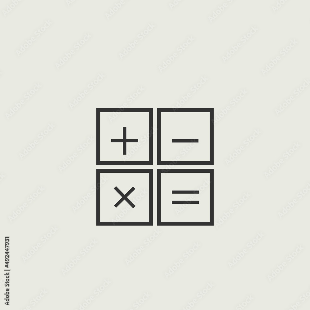 Calculator vector icon illustration sign Calculator vector icon illustration sign