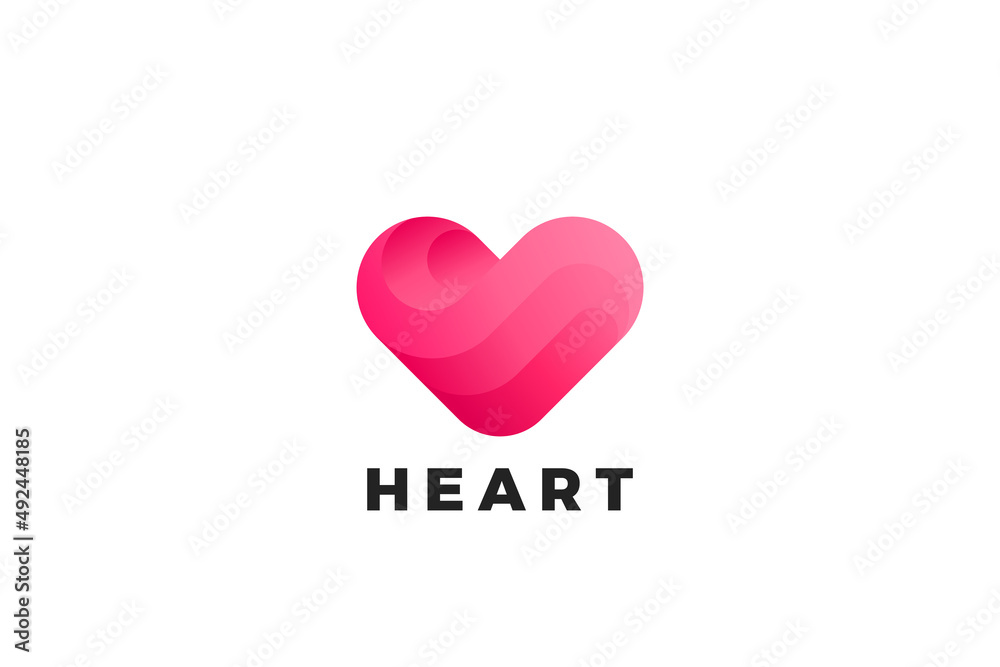 Heart Logo Love Symbol Vector design template. Valentines Day Dating Marriage Logotype concept icon.