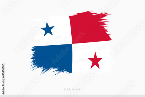 Grunge flag of Panama, vector abstract grunge brushed flag of Panama.