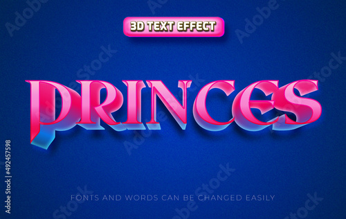 Princess 3d editable text effect style