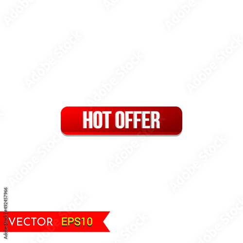 Hot offer vector icon or Hot offer Ui button