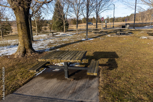 outdoor furniture Bench in rest area