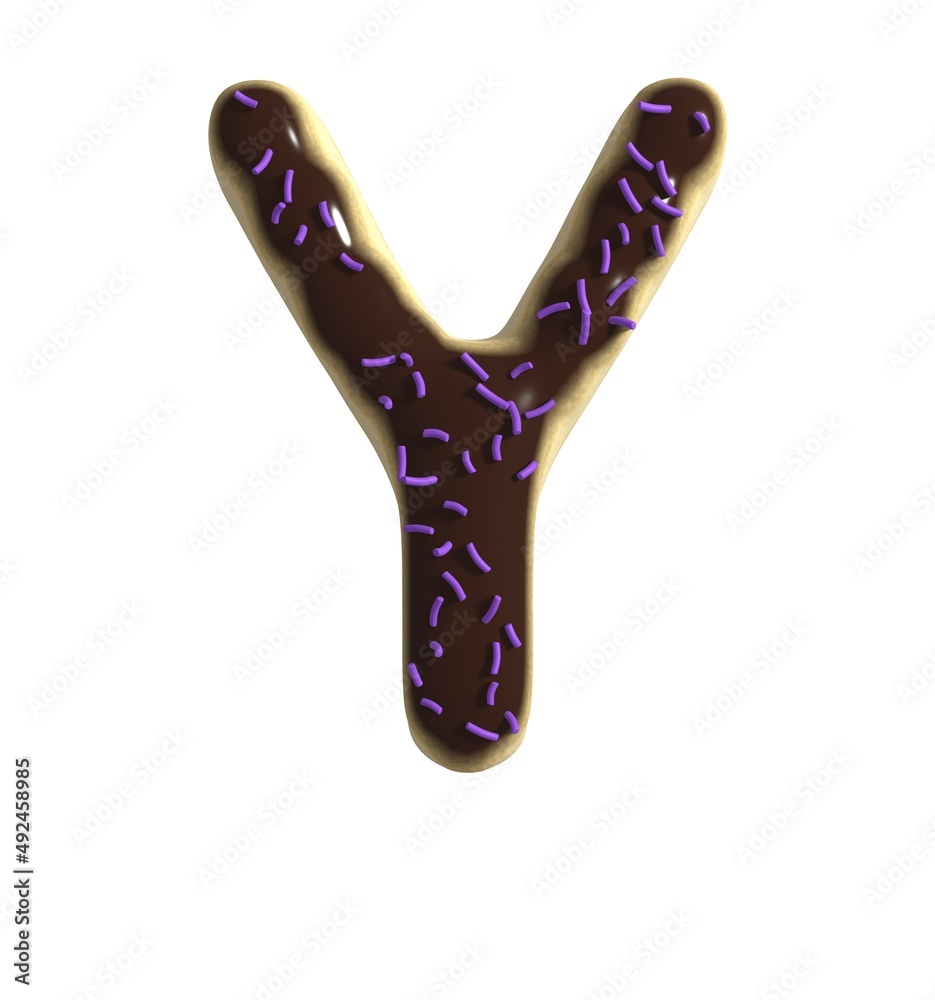 Chocolate Doughnut Themed Font Letter Y Chocolate Doughnut Themed Font Letter Y