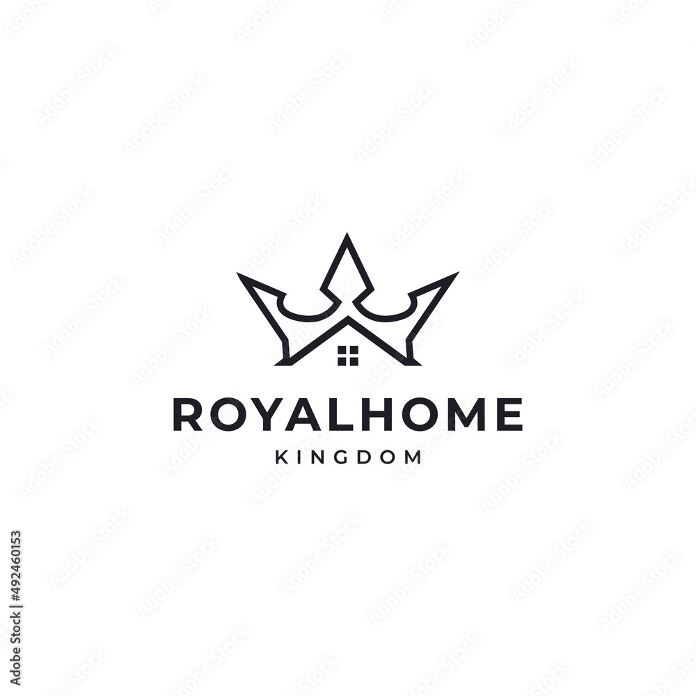 Fototapeta premium King Queen Crown House Real Estate Building Apartment Premium Elegant Luxury logo design