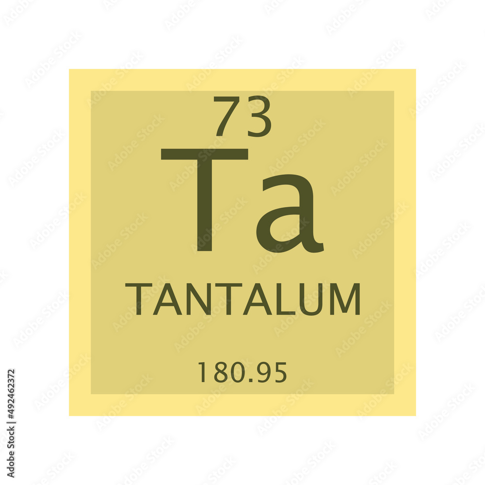 Ta Tantalum Transition metal Chemical Element Periodic Table. Simple