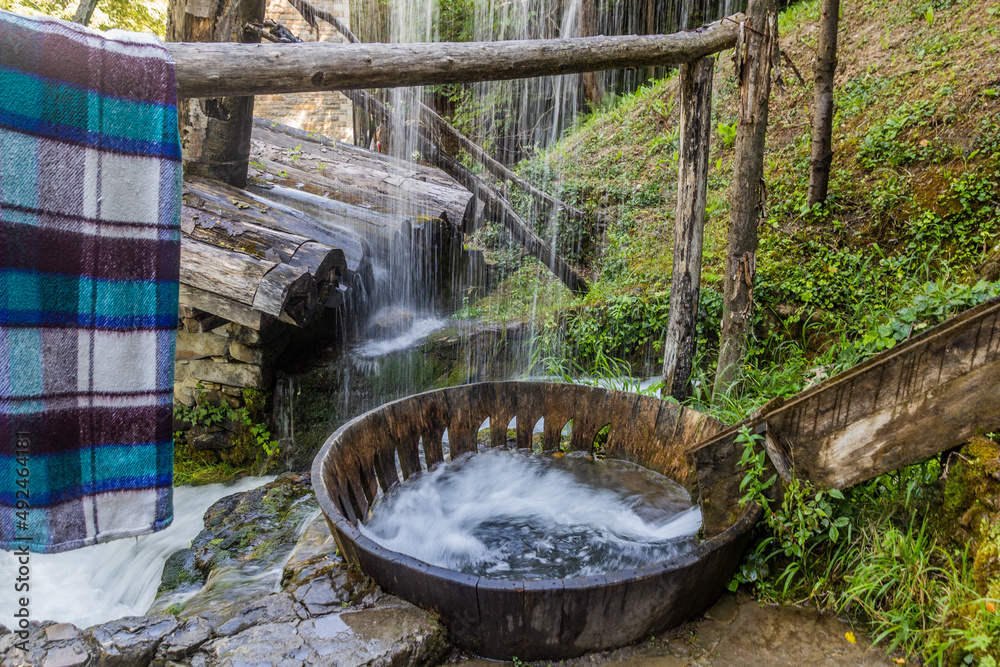 Ancient fulling mill or washing mashine in Etar, Bulgaria Ancient fulling mill or washing mashine in Etar, Bulgaria