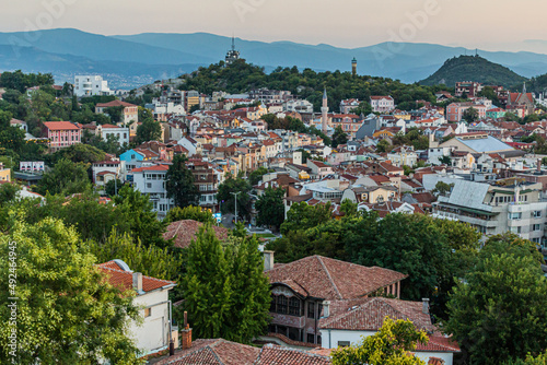 Aerial view of the Old Town of Plovdiv, Bulgaria