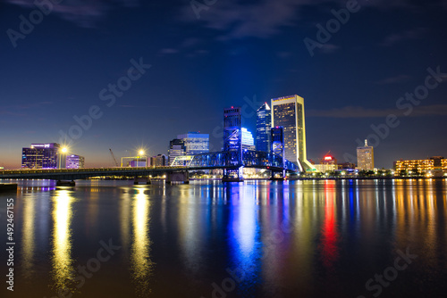 Sunset view of downtown Jacksonville, Florida  © funbox