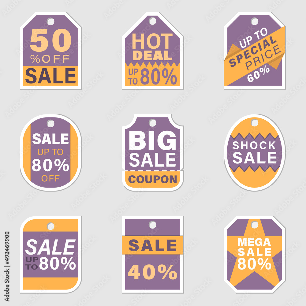 vector element set of sticker promotion tags sale banners labels