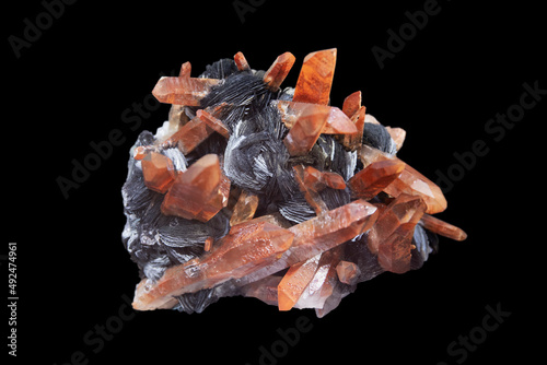 Obraz na plátne Hematite and quartz nature specimen