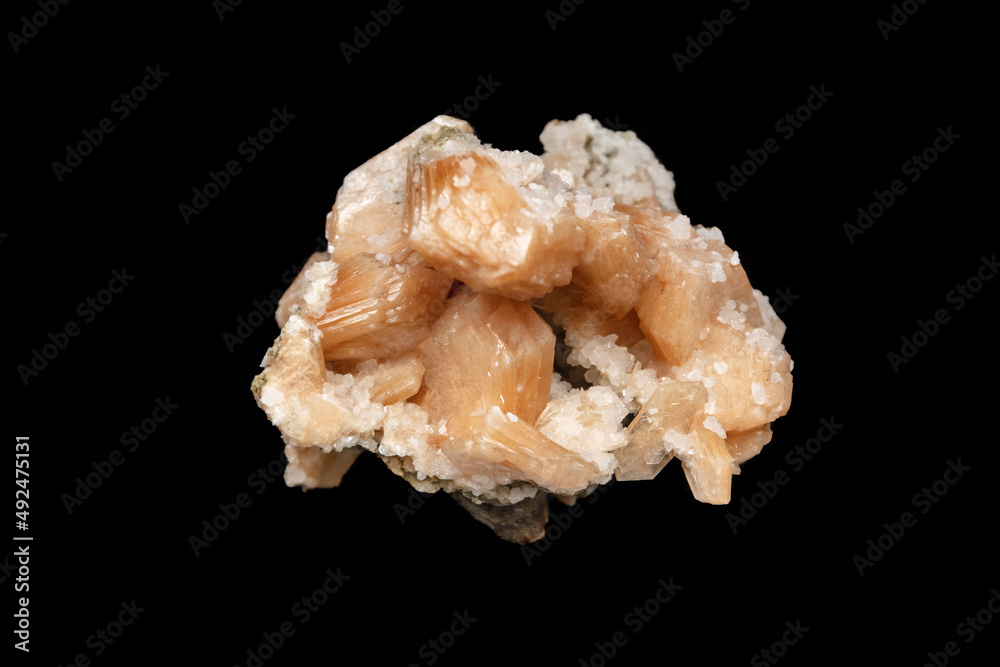 Stellerite with quartz mineral specimen Stellerite with quartz mineral specimen