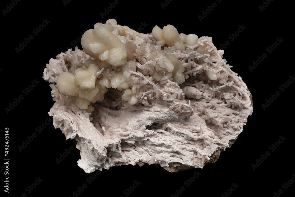 Stilbite with heulandite and quartz specimen