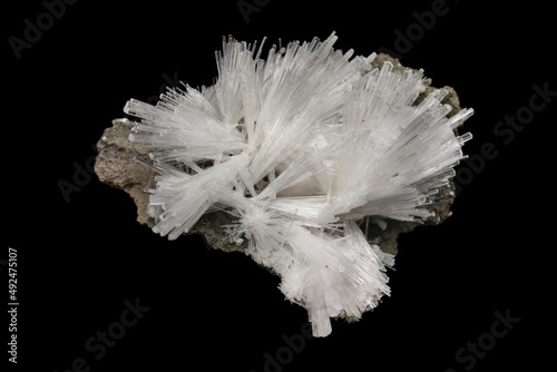 Scolecite with calcite and laumontite