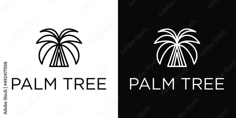 Fototapeta premium palm tree beach logo