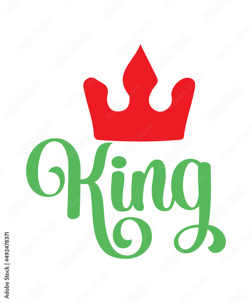 Obraz premium King Queen Princess, Prince svg,JPEG, Queen and King svg. King SVG. Queen SVG. Couple Crown. Queen King Crown svg. Family Shirt svg. Prince Princess SVG. Queen King png Cricut, Queen and King svg. Kin