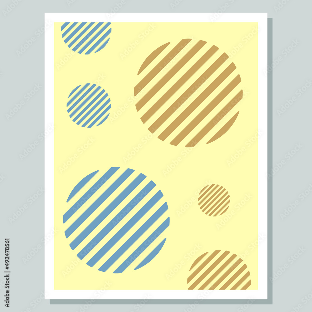 Striped geometric circle wall art. Abstract design for wall decoration. Suitable for living room decoration. Vector illustration