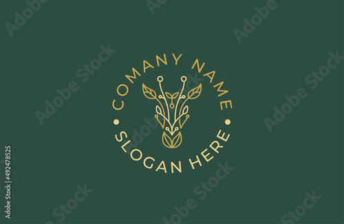 giraffe and nature logo design inspiration