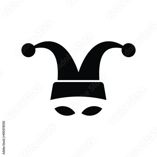 Clown cap icon isolated on white background. 
