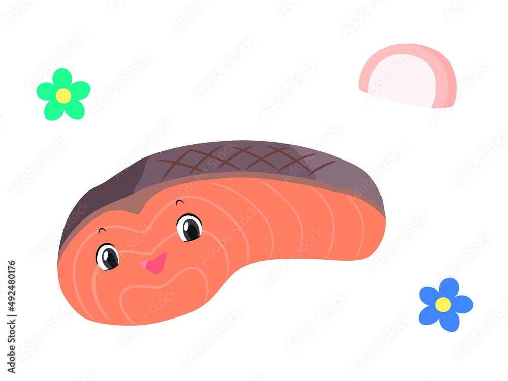 お弁当のおかずキャラクター 鮭の切り身 お弁当のおかずキャラクター 鮭の切り身