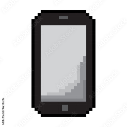 Pixel phone, great design for any purposes. mobile device concept. Communication technology. Vector illustration. stock image.