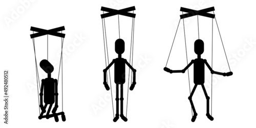 Puppet puppets. Manipulator concept. Business concept. Vector illustration. stock image.  photo