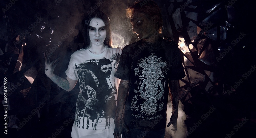 sorcerers stands in smoke. voodoo rite sorcerers stands in smoke. voodoo rite
