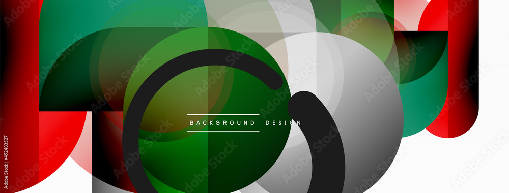 Fototapeta premium Round triangle shapes lines and circles. Geometric vector illustration for wallpaper banner background or landing page