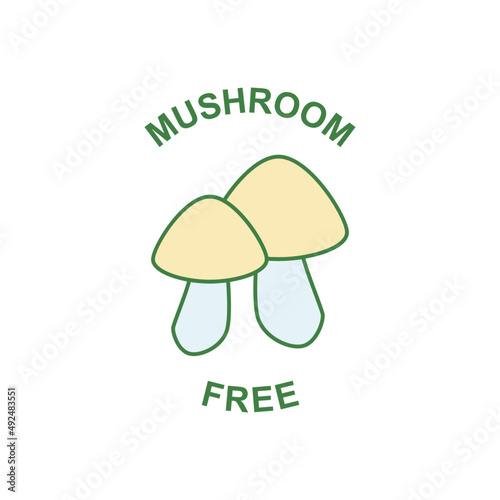 Mushroom free label icon in color icon, isolated on white background 